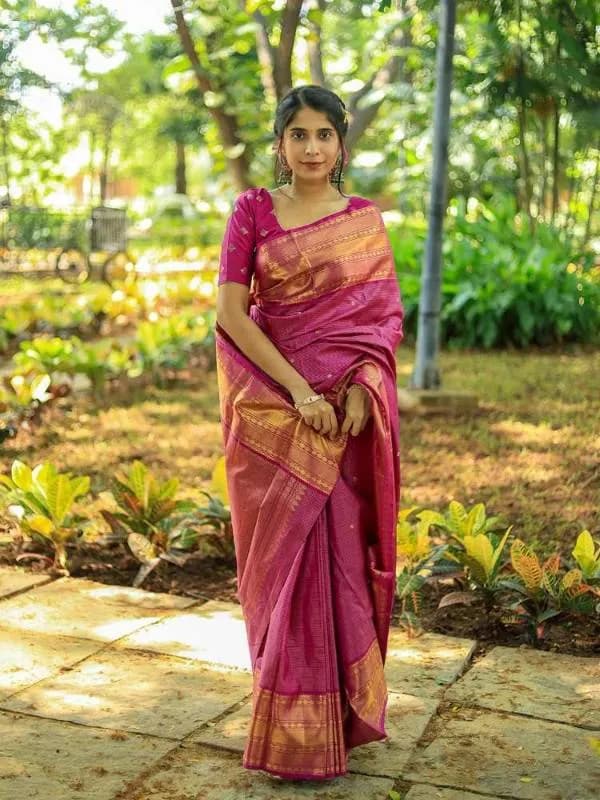 Red Kanchipuram silk saree