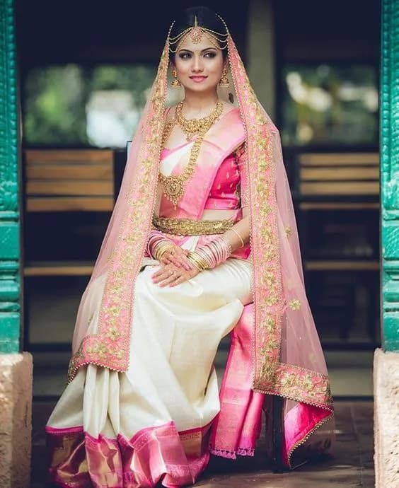 Bridal white saree